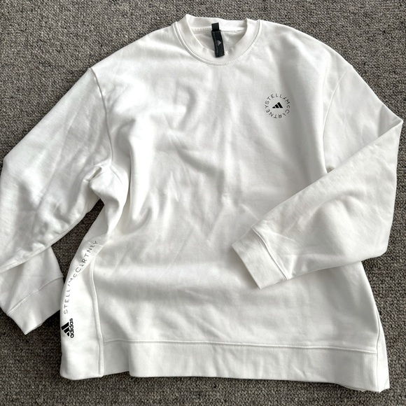 [STELLA MCCARTNEY FOR ADIDAS] Crewneck Sweatshirt French Terry White Size S NWOT - Picture 6 of 13